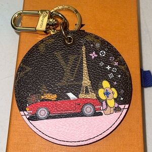 LOUIS VUITTON MONOGRAM COATED CANVAS ILLUSTRÉ VIVIENNE PARIS BAG CHARM